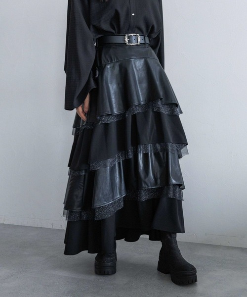 HARE」 フリルスカート FREE ブラック系その他 レディース : 84314752  