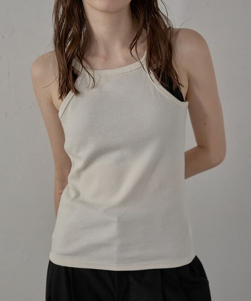 キャミソール 「MINERTE」bicolor cup in layered camisole / カップ付きバイカラーレイヤードキャミソール | MINERTE | 02