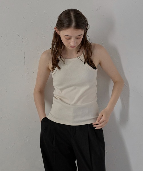キャミソール 「MINERTE」bicolor cup in layered camisole / カップ付きバイカラーレイヤードキャミソール | MINERTE | 04