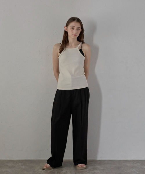 キャミソール 「MINERTE」bicolor cup in layered camisole / カップ付きバイカラーレイヤードキャミソール | MINERTE | 06