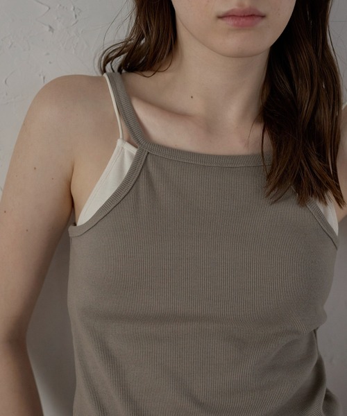 キャミソール 「MINERTE」bicolor cup in layered camisole / カップ付きバイカラーレイヤードキャミソール | MINERTE | 10