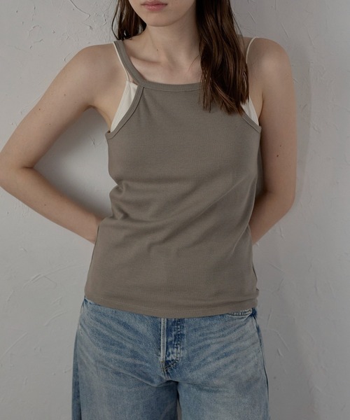 キャミソール 「MINERTE」bicolor cup in layered camisole / カップ付きバイカラーレイヤードキャミソール | MINERTE | 11