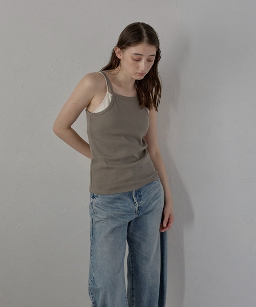 キャミソール 「MINERTE」bicolor cup in layered camisole / カップ付きバイカラーレイヤードキャミソール | MINERTE | 12