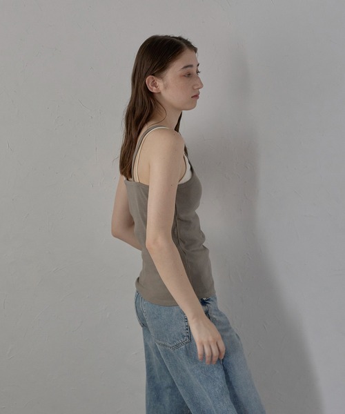 キャミソール 「MINERTE」bicolor cup in layered camisole / カップ付きバイカラーレイヤードキャミソール | MINERTE | 13