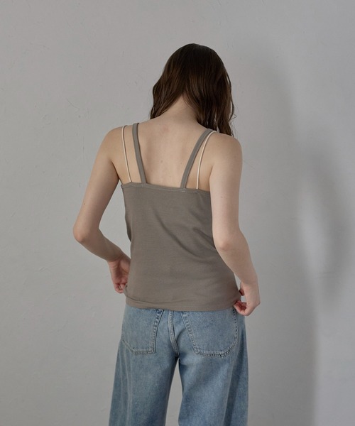 キャミソール 「MINERTE」bicolor cup in layered camisole / カップ付きバイカラーレイヤードキャミソール | MINERTE | 14