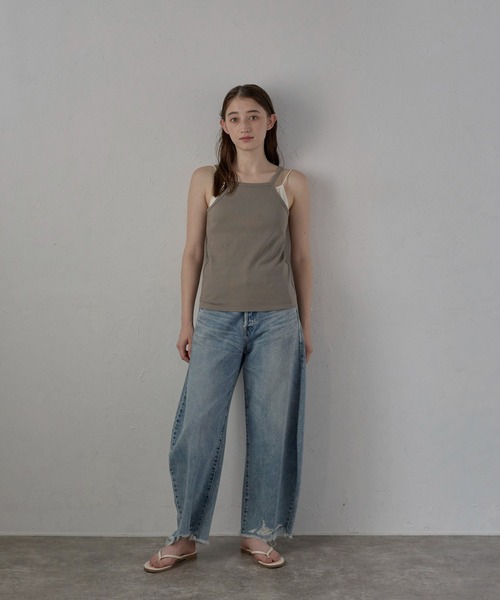 キャミソール 「MINERTE」bicolor cup in layered camisole / カップ付きバイカラーレイヤードキャミソール | MINERTE | 15