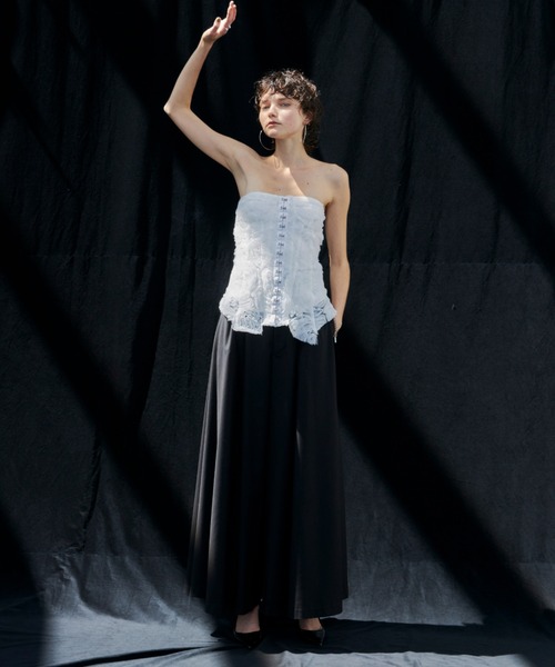 トップス TULLE DECORATIVE BUSTIER TULLE DECORATIVE BUSTIER/チュールデコラティブビスチェ（T