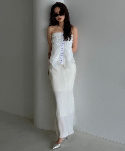 JOSE MOON tシャツ TULLE DECORATIVE BUSTIER/チュール