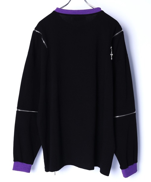 Amilige tシャツ fallen angel肩ZIPロンT レディース メンズ