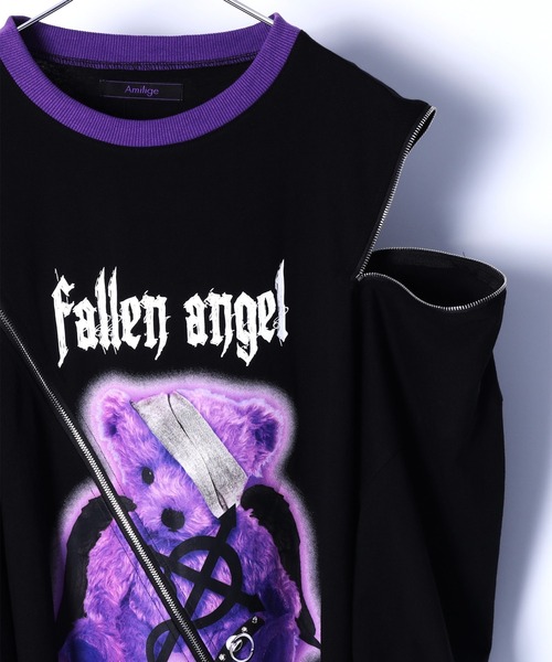 激レア　Amilige fallen angel 袖ZIPパーカー Amilige tシャツ fallen angel肩ZIPロンT レディース メンズ
