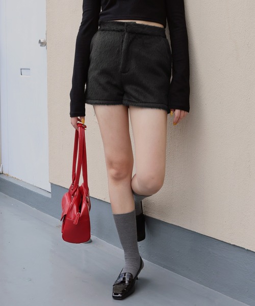 Mili affinity パンツ シャギーハイウエストショートパンツ