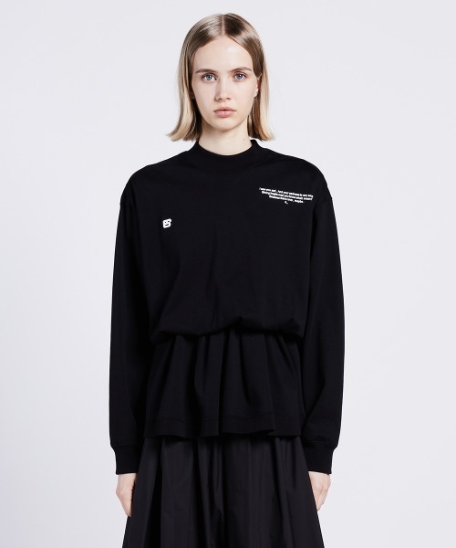 【期間限定10％OFF】2508000244,ESSENTIAL / ウエストギャザーロングスリーブTシャツ, ダブルスタンダードクロージング,送料無料,インスタ,24AW ESSENTIAL / ウエストギャザーロングスリーブTシャツ TOPS Night