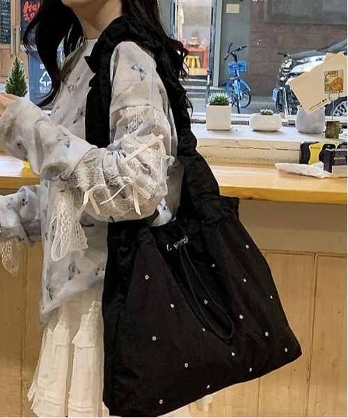 gossip!ロサンゼルス ショルダーバッグ バッグ ラインストーン付き