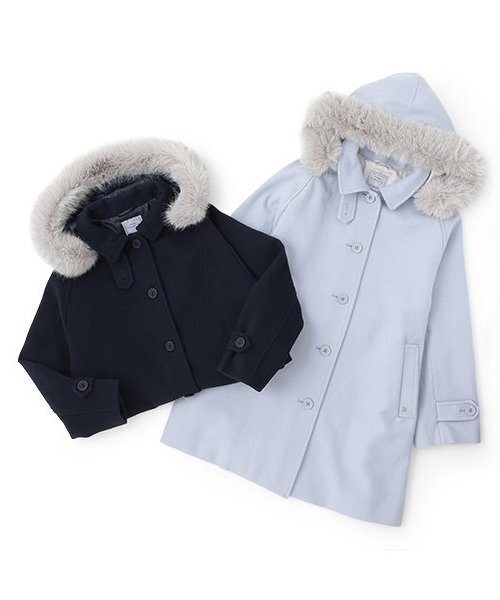 pom ponette ウールコート pom ponette junior ダウン アウター ステンカラ-フーディウール