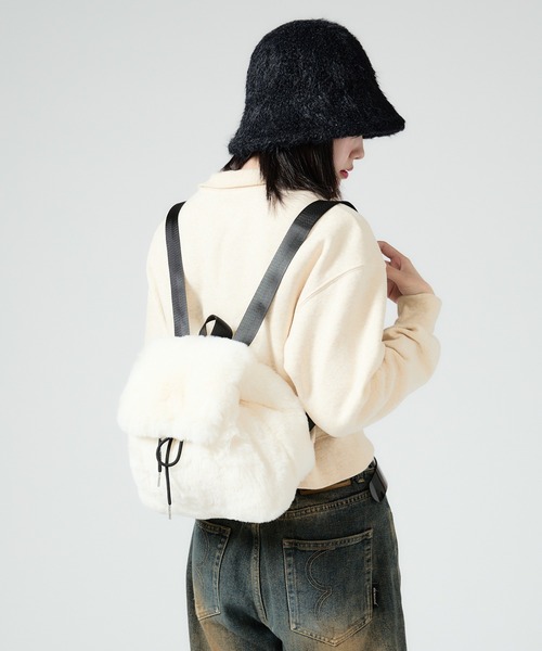 Chick デイバック リュック Animal Pattern Fake Fur Backpack