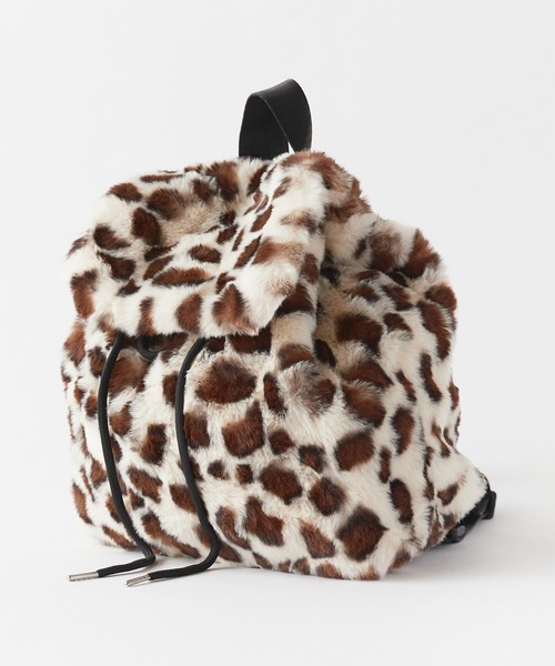 Chick デイバック リュック Animal Pattern Fake Fur Backpack