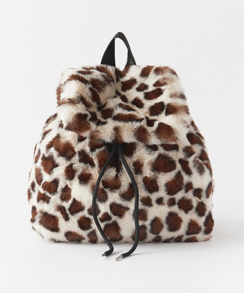 Chick デイバック リュック Animal Pattern Fake Fur Backpack