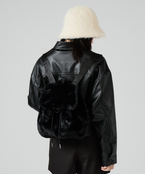 Chick デイバック リュック Animal Pattern Fake Fur Backpack