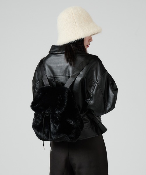 Chick デイバック リュック Animal Pattern Fake Fur Backpack
