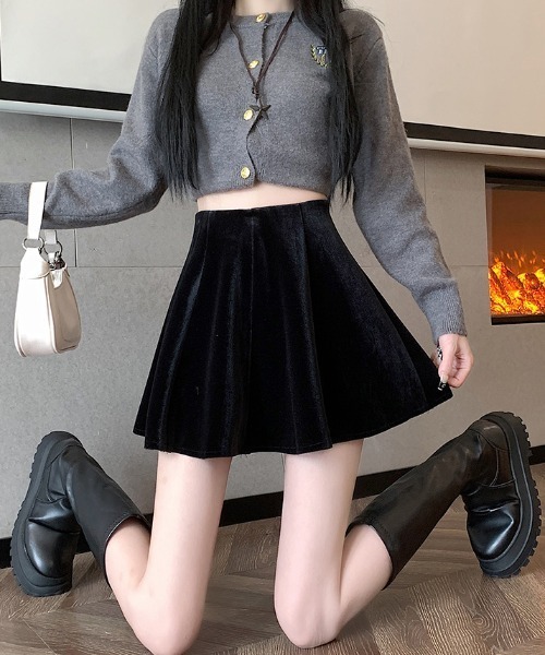 スカート インパン付きミニフレアベロアスカート : ZOZOTOWN Yahoo!店