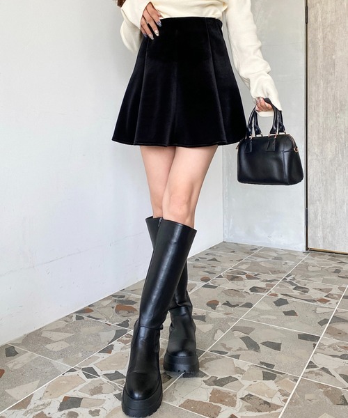 スカート インパン付きミニフレアベロアスカート : ZOZOTOWN Yahoo!店