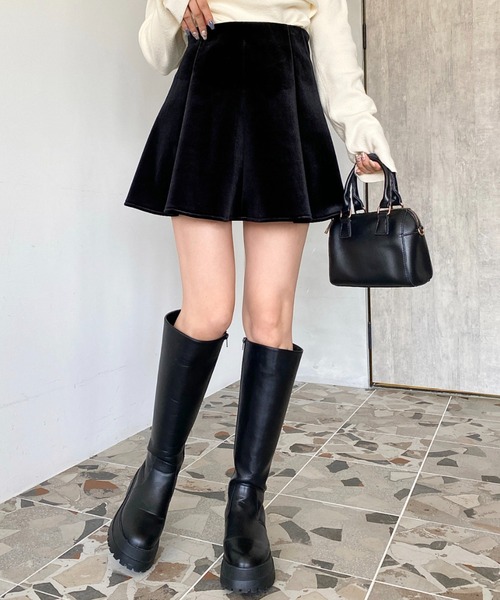 スカート インパン付きミニフレアベロアスカート : ZOZOTOWN Yahoo!店