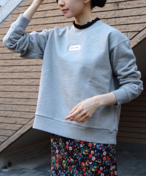 トレーナー スウェット MEYAME/メヤメ　ロゴエンブロイダリー スウェット　LOGO EMBROIDERY SWEAT レディース