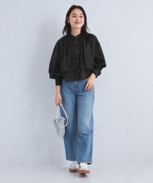 ブラウス シャツ 「WEB限定」ポコポコシアーブラウス　590680 レディース mysty woman｜【WEB限定】ポコポコシアーブラウス | Rakuten