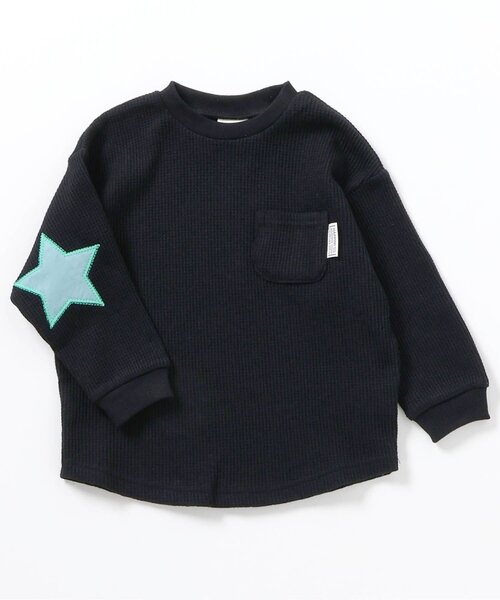 ボーダーズアットバルコニーエルボーパッチ38 ブラック　Tシャツ　長袖 BREEZE（ブリーズ） tシャツ 「リンク/ジュニア対応」エルボーパッチ