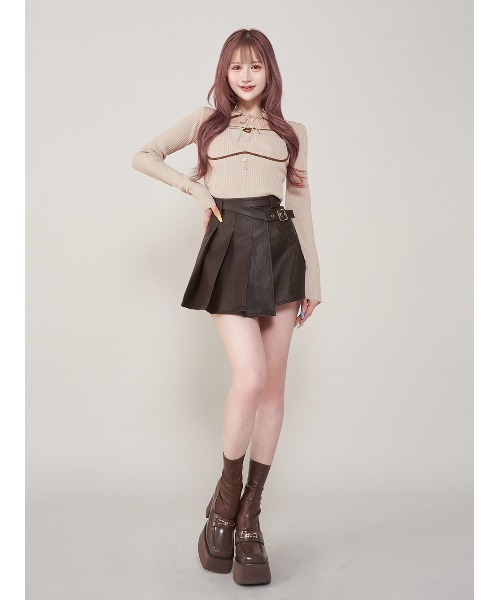 Darich スカート レザーラッププリーツミニスカート : ZOZOTOWN