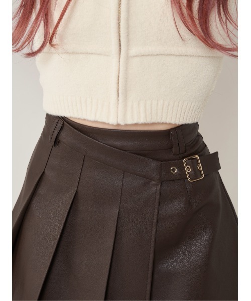 Darich スカート レザーラッププリーツミニスカート : ZOZOTOWN