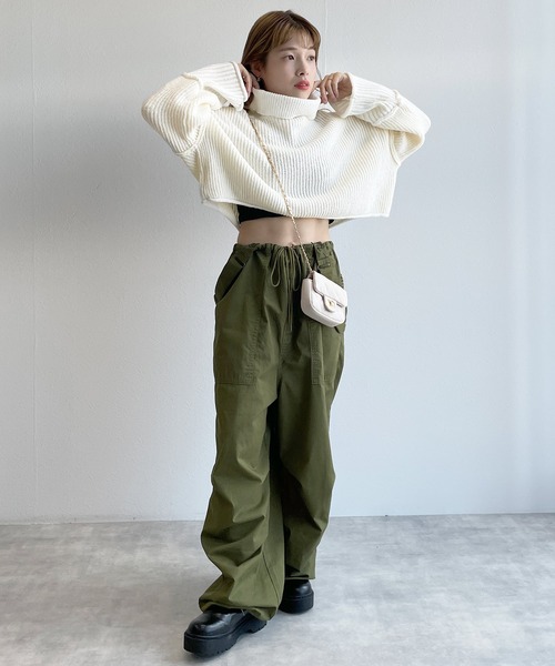 「w closet」 タートルネックニット FREE ピンク レディース_画像2