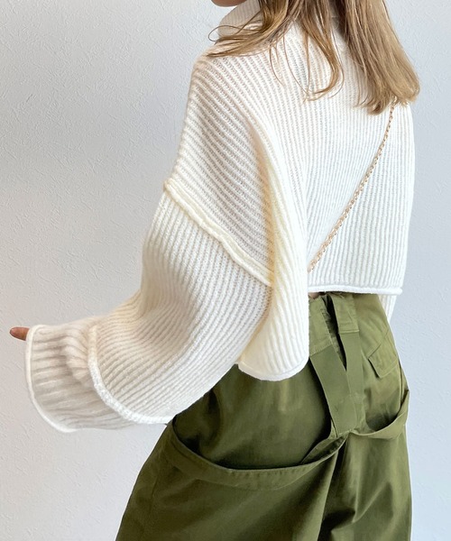 「w closet」 タートルネックニット FREE ピンク レディース_画像3