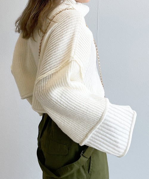 「w closet」 タートルネックニット FREE ピンク レディース_画像4