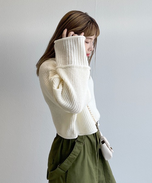 「w closet」 タートルネックニット FREE ピンク レディース_画像7