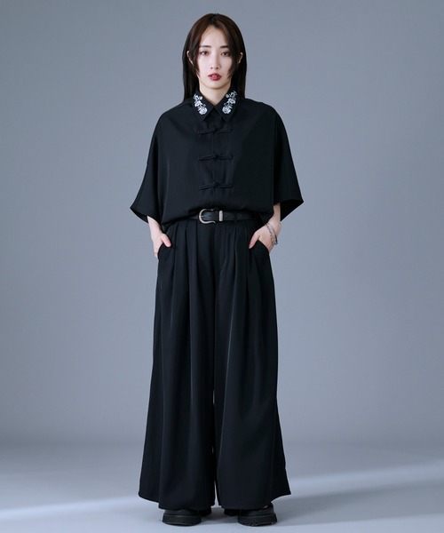 ノーブル　ワイドパンツ Ellno Loset パンツ 「新色追加」ノーブルトロミボリューム
