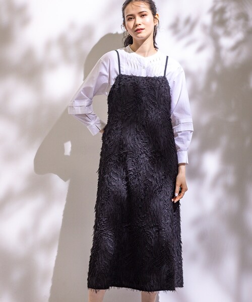 インディコシー　ワンピース made in india カットワーク ジャカード ワンピース