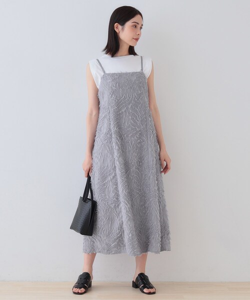 INDIVI（インディヴィ） ワンピース 「トレンド素材」シアーカットジャ