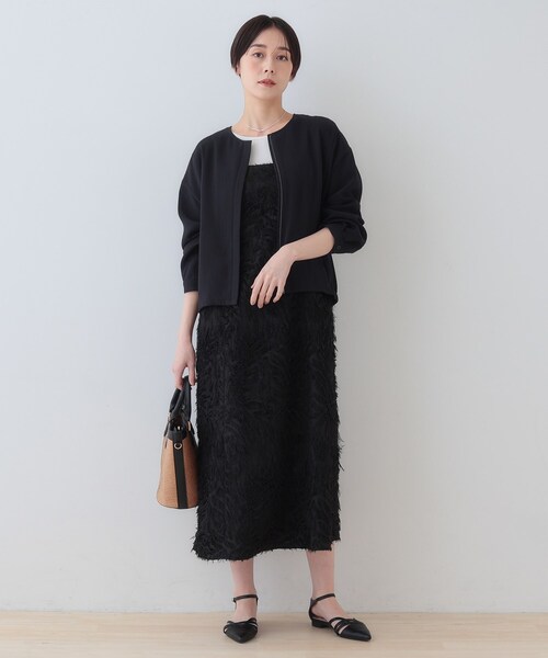 INDIVI（インディヴィ） ワンピース 「トレンド素材」シアーカットジャ