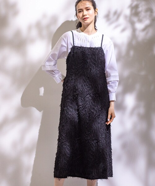 INDIVI（インディヴィ） ワンピース 「トレンド素材」シアーカットジャ