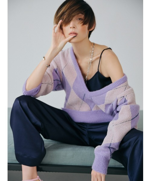 「styling/」 Vネックニット FREE ベージュ レディース_画像2