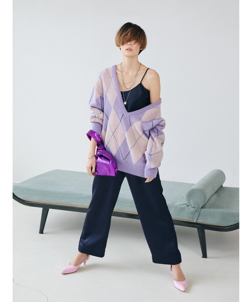 「styling/」 Vネックニット FREE ベージュ レディース_画像8