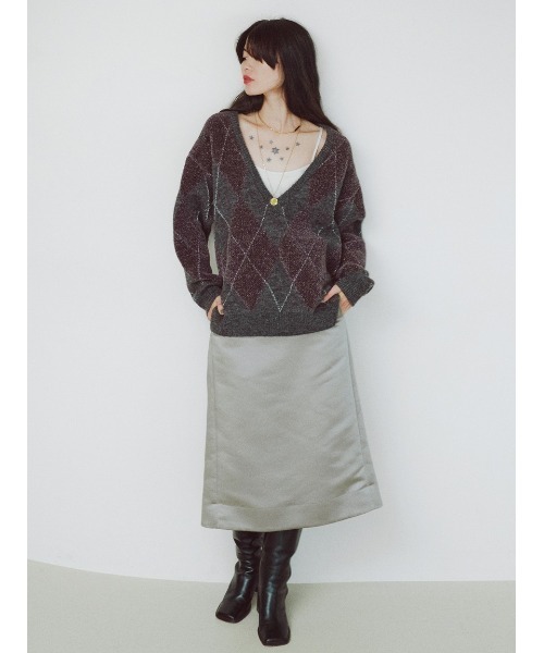 「styling/」 Vネックニット FREE ベージュ レディース_画像9