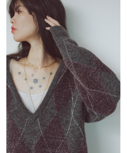 「styling/」 Vネックニット FREE ベージュ レディース_画像10