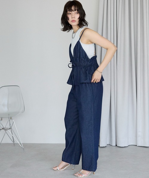 サロペット・オーバーオール・オールインワン Frill Shoulder Jumpsuit Luan サロペット オーバーオール 「Luan」FRILL ALL IN ONE