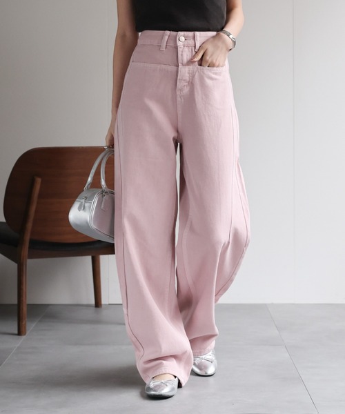 デニムリメイク【新品ピンクデニムグラデーション】×レオパード❤巾着ショルダーL Edit Sheen レオパード巾着2WAYショルダーバッグ | 人気