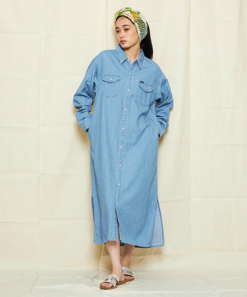 Lee(リー) シャツワンピース DUNGAREES ワークデニムシャツドレス Lee(リー) シャツワンピース DUNGAREES ワークデニムシャツドレス