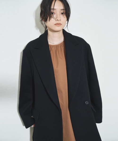 「Audrey and John Wad」 チェスターコート M グレイッシュベージュ レディース_画像9