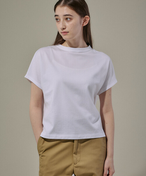 HANDVAERK キャップスリーブ 半袖 Tシャツ ホワイト S handvaerk tシャツ | 60/2 キャップスリーブTシャツ SOLID WOMEN