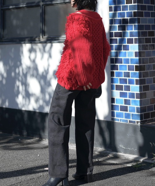 「＆HALF」 長袖ニット FREE ブラック レディース_画像2